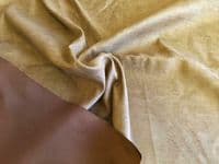Faux Suede Suedette Fabric Material - SATIN BROWN